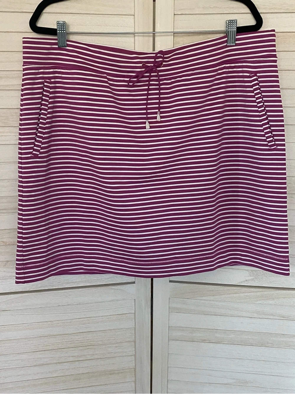 Chico’s Wild Mulberry Striped  Knit UPF 50 Skirt Skort SZ XL NWT Activewear